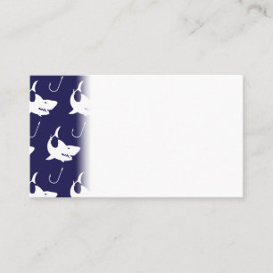Shark Lovers Nautical Fisherman Fish Hooks Navy Business Card