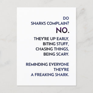 "Shark Mindset" Quote Postcard