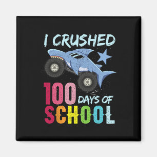 Shark Monster Truck 100 Days Of School Apparel  Magnet