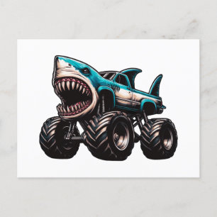 Shark Monster Truck  Holiday Postcard