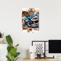 Shark Monster Truck Mud Splatter Boy Birthday