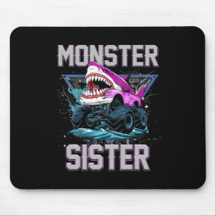 Shark Monster Truck Sister Monster Truck Are My Ja Mouse Pad