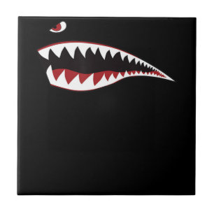 Shark Mouth Art Symbol - Gift For Shark Lover Tile