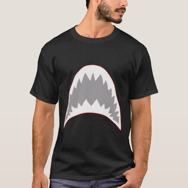 Shark Mouth Jaw Lazy Easy Costume For Halloween Pa T-Shirt (Front)