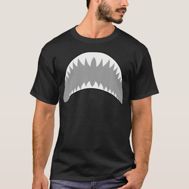 Shark Mouth Jaw Lazy Easy Costume For Halloween Pa T-Shirt (Front)