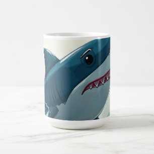 Shark Near Boat Coffee Mug