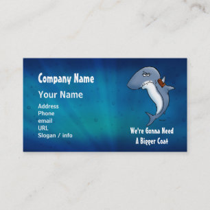 Shark Needs Bigger Coat Cartoon Business Car Business Card
