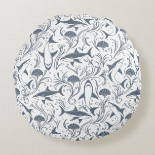 Shark Nouveau Round Pillow