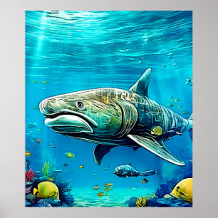 Shark Ocean Predator Art Poster