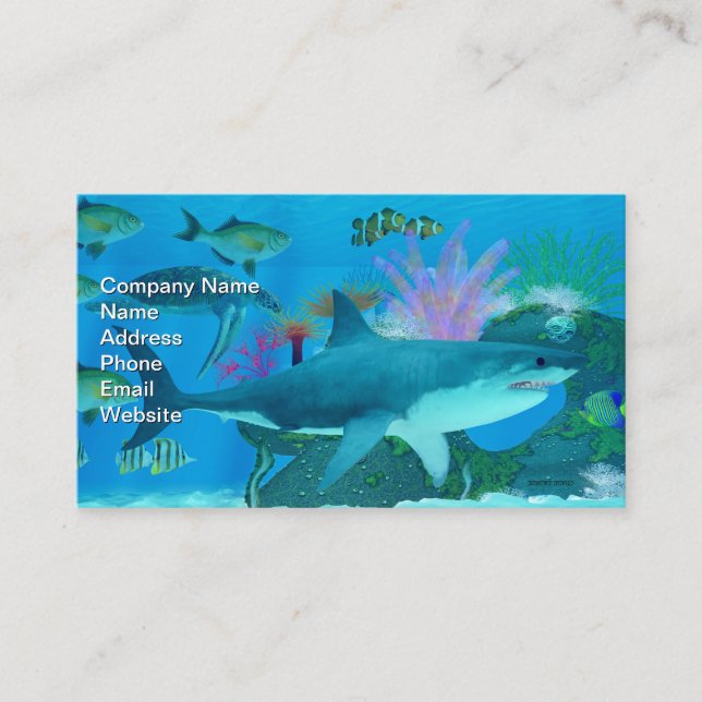 Shark Ocean Reef Business Card (Front)