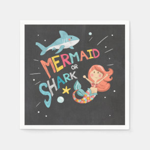 Shark or Mermaid Birthday Paper Napkins Pool Party