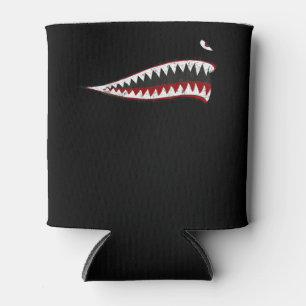 Shark P-40 Warhawk Nose Art Wwii Ww2 Airplane Can Cooler