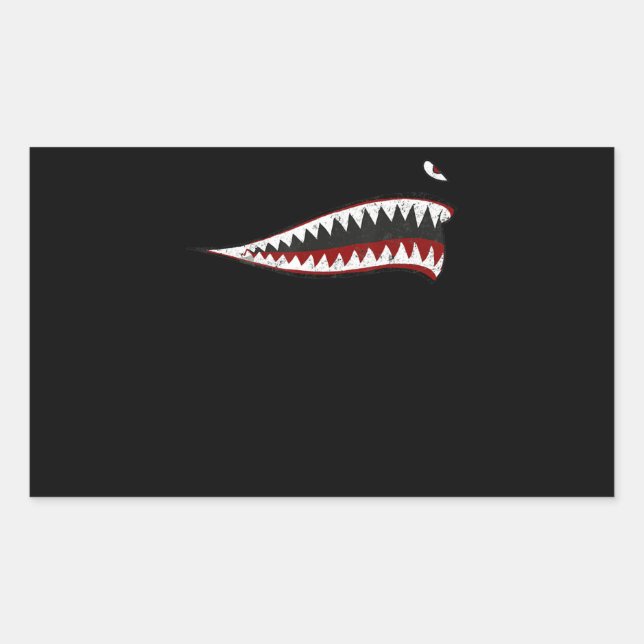 Shark P-40 Warhawk Nose Art Wwii Ww2 Airplane Sticker (Front)