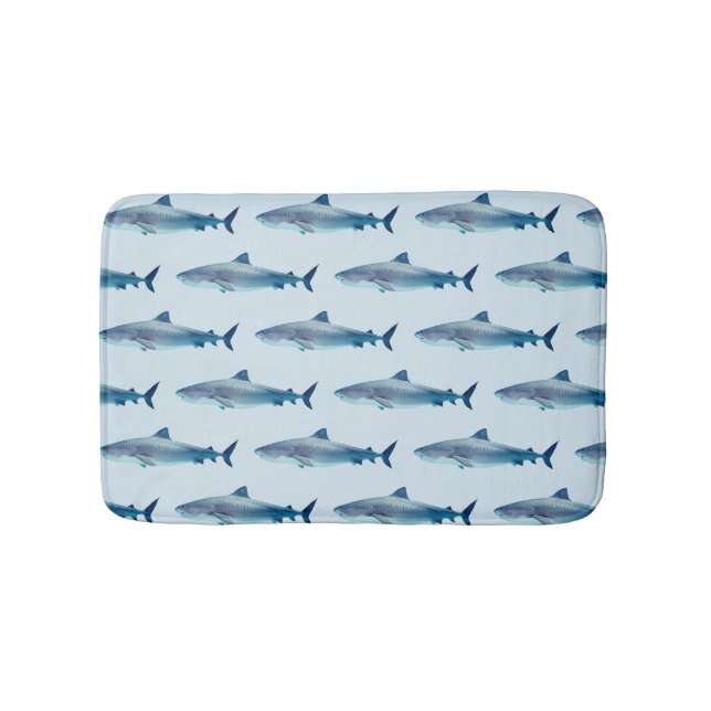 Shark Painting Pattern Ocean Bath Mat (Front)