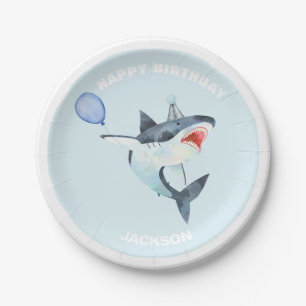 Shark partry party supplies - paper plates