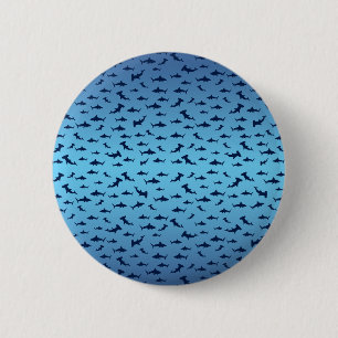 Shark PAttern 2 Inch Round Button