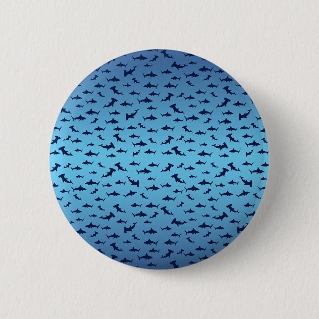 Shark PAttern 2 Inch Round Button (Front)