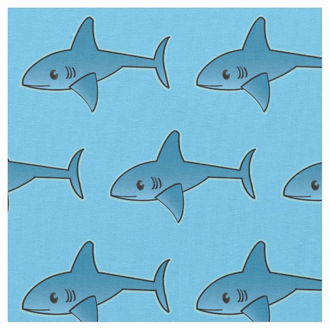 Shark Pattern - Custom Combed Cotton (56" width) F Fabric (Close Up)