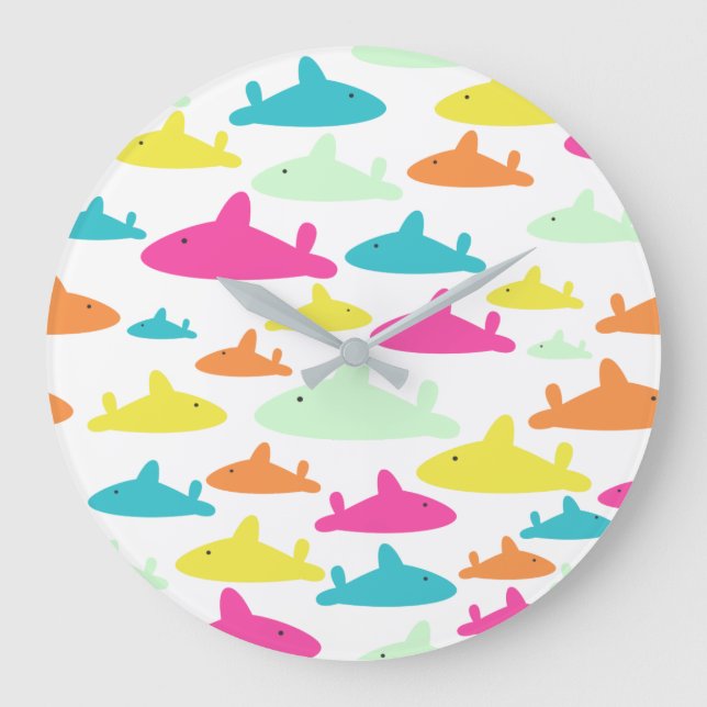 Shark Pattern Large Clock (Front)