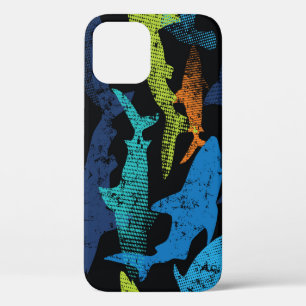 Shark pattern, modern urban iPhone 12 case