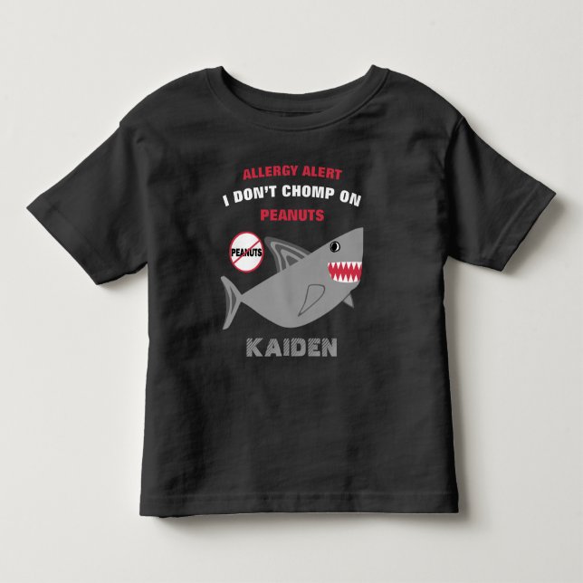 Shark Peanuts Allergy Alert Shirt (Front)