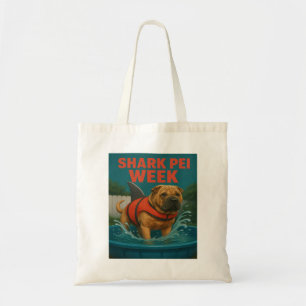Shark Pei Week: Backyard Terror Tote Bag
