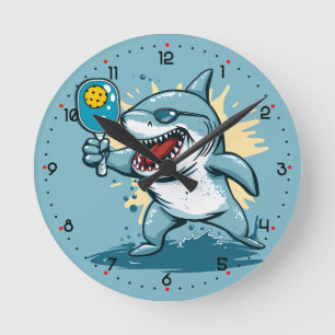 Shark Pickleball Round Clock