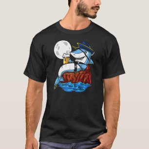 Shark Pirate Beer Party Fantasy Ocean Men Women T-Shirt