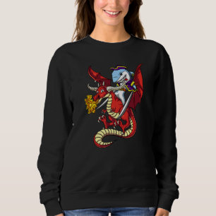 Shark Pirate Riding Magical Dragon Fantasy Mythica Sweatshirt
