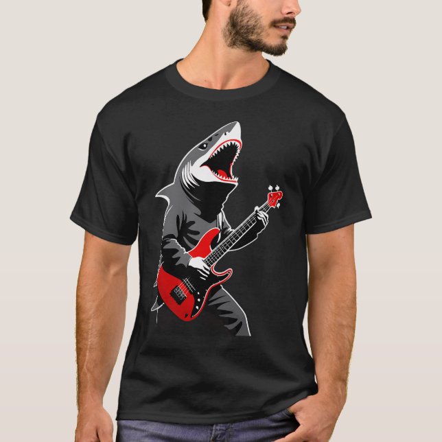 Shark playing guitar T-Shirt (Front)