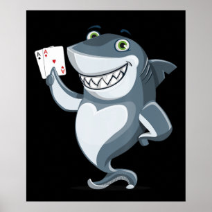 Shark Poker Player - Funny Shark Gifts Poster