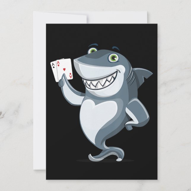 Shark Poker Player - Funny Shark Gifts Save The Date (Front)