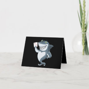 Shark Poker Player - Funny Shark Gifts Thank You Card