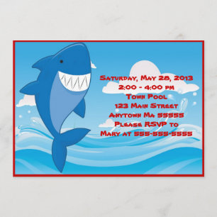 Shark Pool Party Birthday Invitation