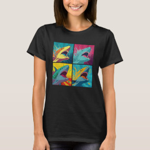 Shark Pop Illustration Colourful Animal Women Men  T-Shirt