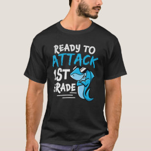 Shark Ready To Attack 1st Grade Shark Boys Back To T-Shirt