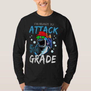 Shark Ready To Attack 5th Grade Boys Back To Schoo T-Shirt