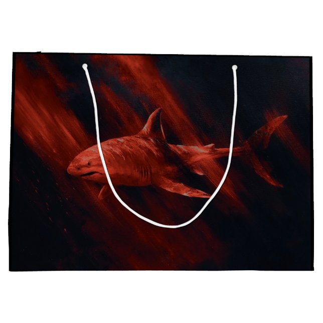 Shark Red Large Gift Bag (Back)