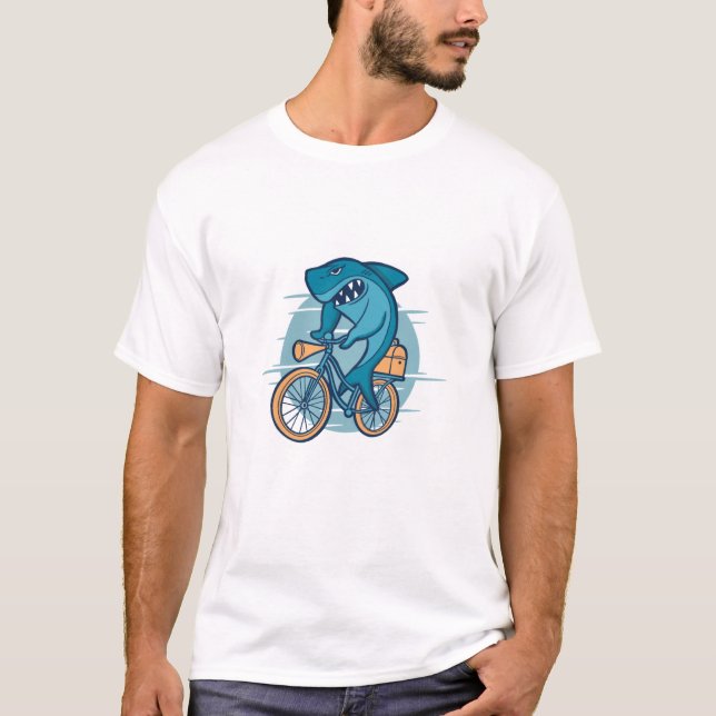 SHARK RIDING BIKE T-Shirt (Front)