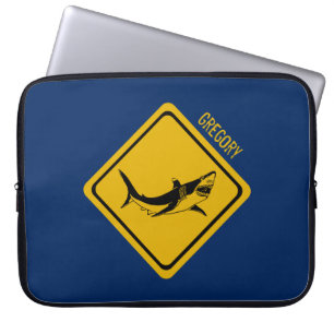shark road sign laptop sleeve