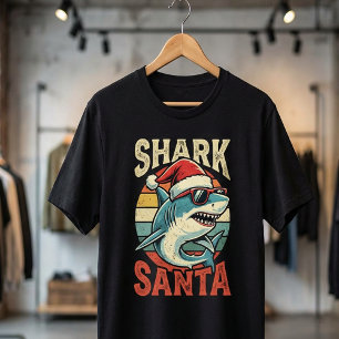 Shark Santa Christmas T-Shirt,Funny Shark Holiday T-Shirt