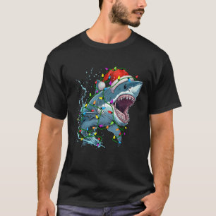 Shark Santa Christmas Tree Lighting Xmas Funny  T-Shirt