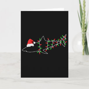 Shark Santa Christmas Tree Lights Xmas Sharks Card