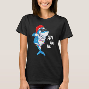 Shark Santa Tee Shark Hat Lights Christmas Xmas 1