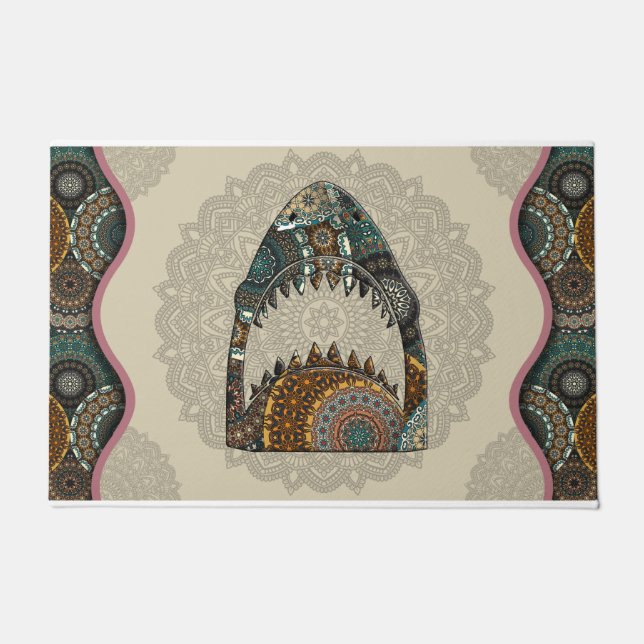 Shark Sasquatch Yeti Themed Door Mat (Front)