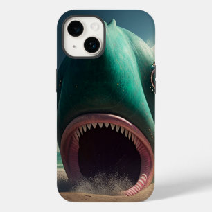 Shark sculpture on the beach Case-Mate iPhone 14 case