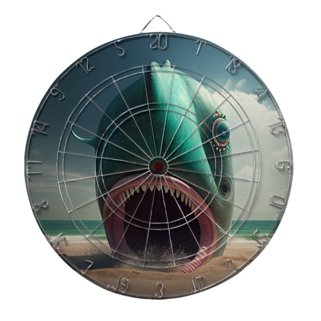 Shark sculpture on the beach dartboard (Front)