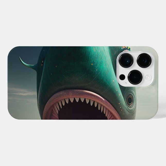Shark sculpture on the beach iPhone case (Back Horizontal)