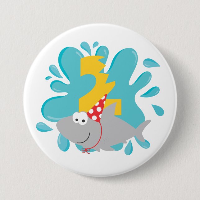 Shark Second Birthday Button (Front)