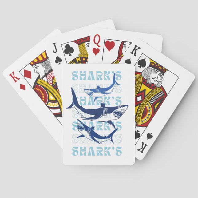 SHARK , SHARKS, SHARKS, STYLE PLAYING CARDS (Back)